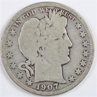 1907-D Barber Half Dollar