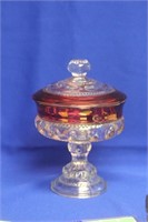 A Cranberry Glass Compote