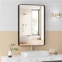 Black Bathroom Mirror for Wall, 36x24 Inch