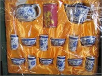 Blue and White Porcelain Saki/Tea Set