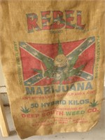 35 X 21 Rebel Marijuana Burlap Bag