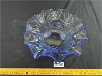 Blue Glass Footed Bowl