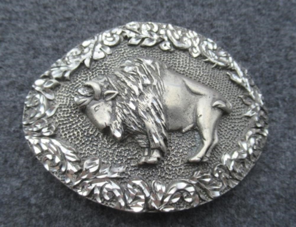 Buffalo design belt buckle stamped EGE '93.