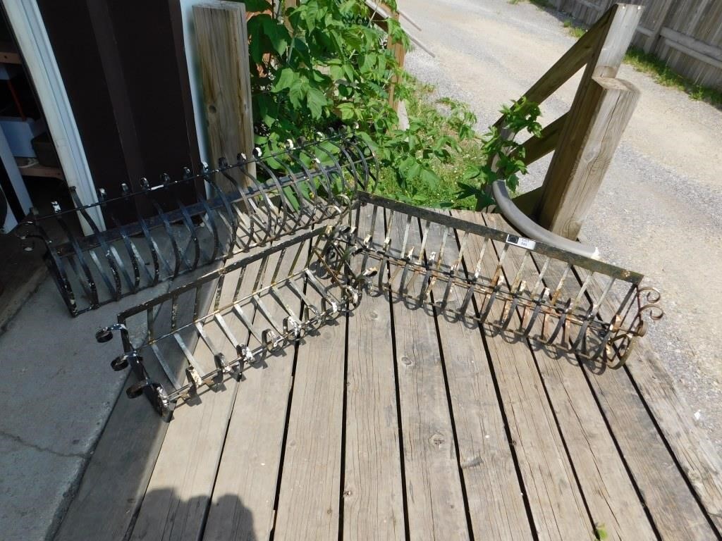 ANTIQUE WROUGHT IRON PLANTER BOXES