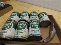 (7)Quaker state oil cans. Unopened lot.