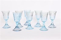 Vintage Tiara "The Last Supper" Blue Chalice Set