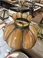 Vintage stain glass light fixture shade