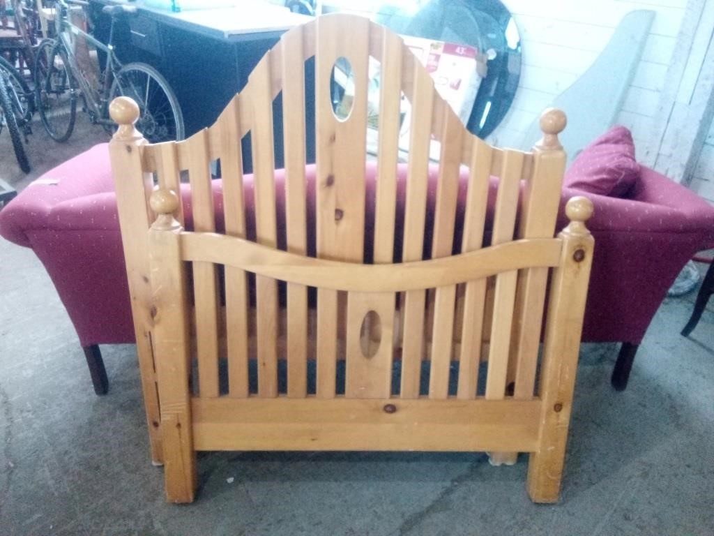 Nice Pine Single Headboard and Footboard