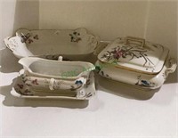 Limoges China includes a square covered serving