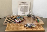 Mancala deluxe solid wood board games - pieces are