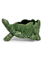McCoy Pottery green turtle leaf planter MCM