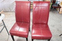 Pair of Red Dining or Side Chairs