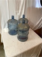 3 Plastic Distillata 5 Gal Water Bottles.
