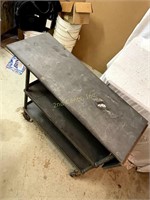 Older Metal And Wood Shop Cart. Solid.