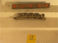 2 Vintage Metal Hood Ornaments Fury and Ford