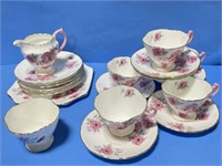 Pretty Pink Floral Hammersley Luncheon Set