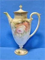 Rs Prussia Floral Cocoa Pot 10 " T