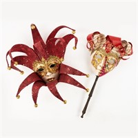 (2) Group of Si Lucia Imports Venetian Carnival Ma