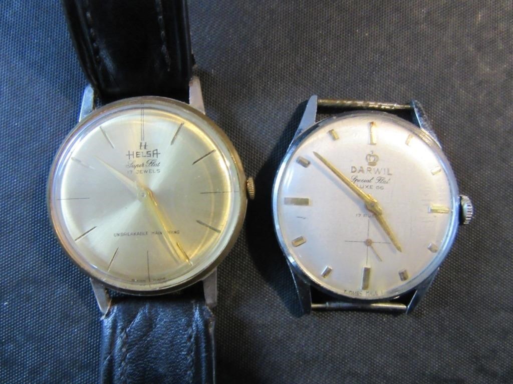 Vintage Men's Helsa & Darwil Wrist Watches