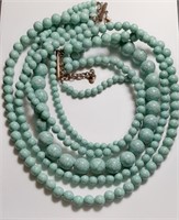 MULTI STAND TURQUOISE COLOR BEAD NECKLACE