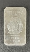 5 Troy Ounce .999 Silver Bar