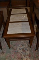 Coffee table with inset marble finish top