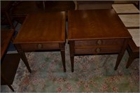 2 mahogany finish end tables