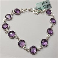 $300 Silver Amethyst(9.9ct) Bracelet