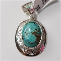 $160 Silver Tibetan Turquoise(9.9ct) Pendant