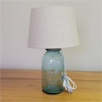 Aqua Blue Ball Quart Mason Jar Lamp