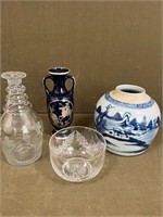 Antique Ginger Jar, Vase, Glass Bowl, etc.