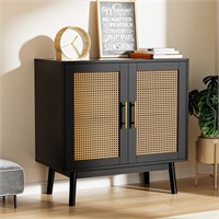 Accent Storage Cabinet with Rattan Decor Do