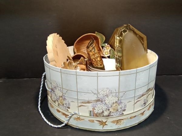 Hat Box with miscellaneous items