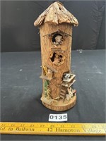 Handmade Wood Animals in a Tree Figurine