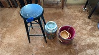 Bar stool farm, themed popcorn bucket & 4 bushel