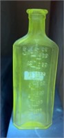 HM & P Uranium Glass 8.5" Bottle