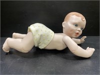 Vintage Bisque Crawling Baby Doll