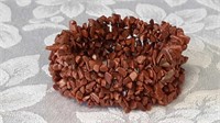 Stretchy red stone bracelet 1 inch wide with a 7