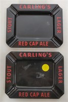 2 CARLING'S RED CAP ALE ASHTRAYS