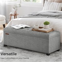 N2129  SONGMICS Storage Ottoman Bench 43.3" Light