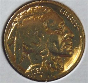 24k gold-plated 1934 buffalo nickel