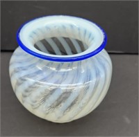 Fenton Blue Ridge French Opalescent Swirl Vase