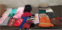 Box of Knit Hats, Scarves, Gloves & More
