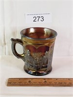 Small Iridescent Carnival Glass Mug Cup