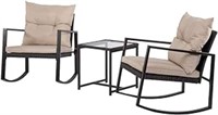 PayLessHere 3 Pieces Outdoor Wicker Patio Rocking