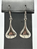 Vintage Sterling Silver Textured Dangle Earrings