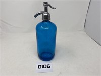 Vintage blue seltzer bottle
