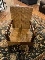 Wood and Wicker sitting chair