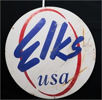 Vintage 29in Elks USA adv sign