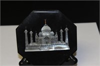 A Mother Of Pearl and Marble Small Plaque